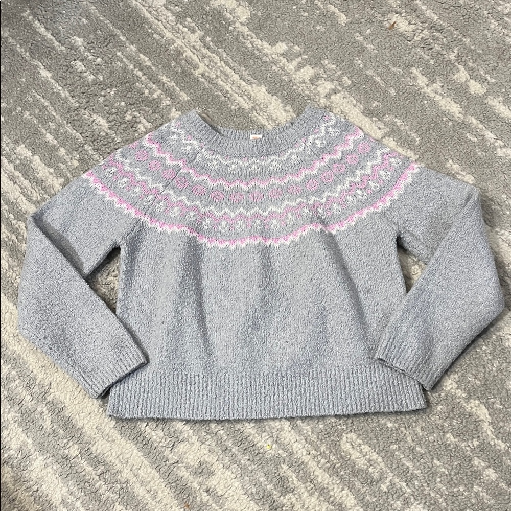 Cat & Jack Gray Sweater with Pink Accents